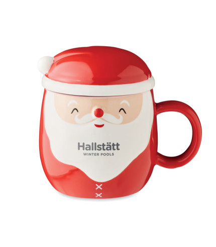 SANTA Ceramic mug with lid 370 ml