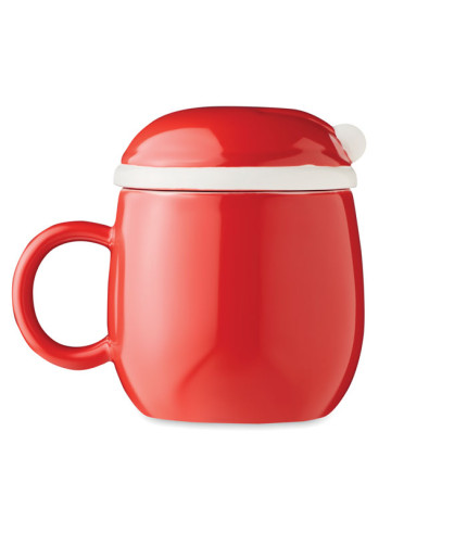 SANTA Ceramic mug with lid 370 ml