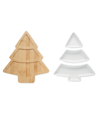 Christmas tree serving tray
