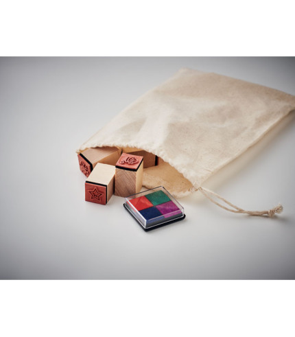 8 wooden Christmas stamps set
