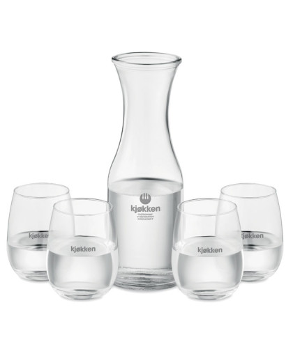 Set of recycled glass drink