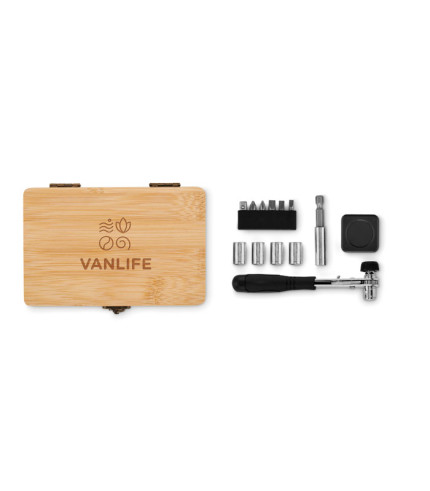 Set alata od 13 dijelova, kofer od bambusa