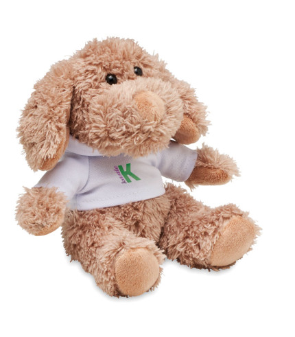 Pas od pliša koji nosi majicu s kapuljačom