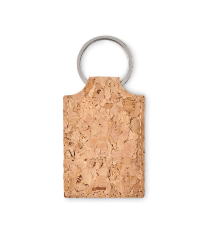 Rectangular cork key ring
