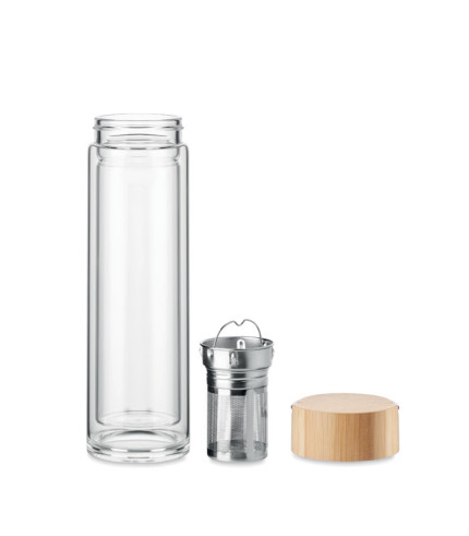 Double wall glass bottle 400ml