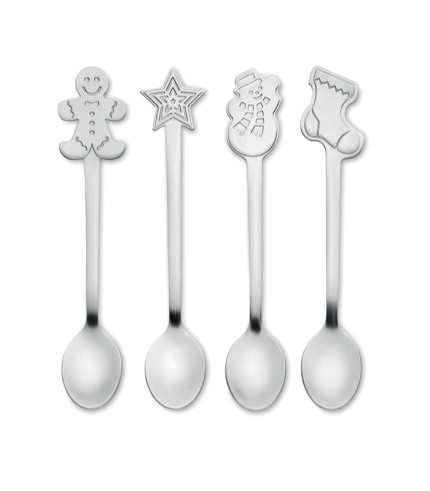 Set of 4 Christmas tea spoon
