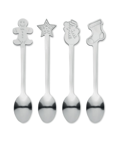 Set of 4 Christmas tea spoon