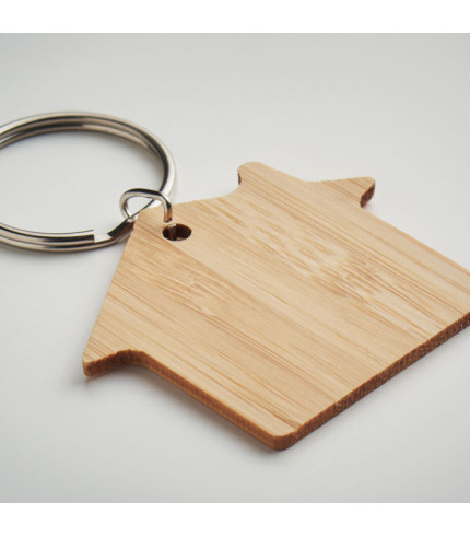 Privjesak za ključeve od bambusa u obliku kuće