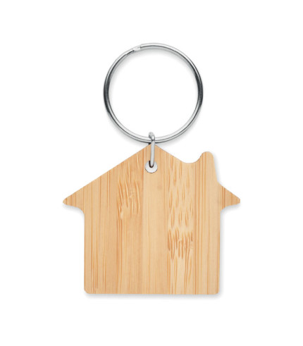 Privjesak za ključeve od bambusa u obliku kuće