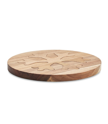 Acacia wooden pot holders set