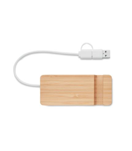 Bamboo USB 4 ports hub