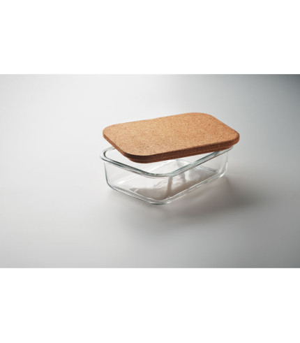 Glass lunch box with cork lid
