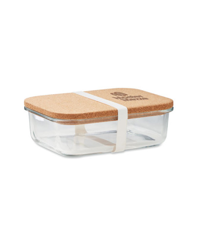 Glass lunch box with cork lid