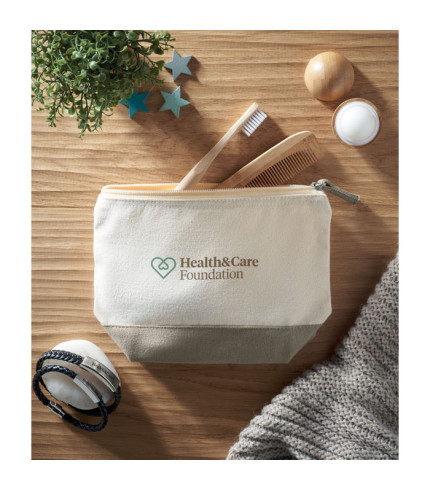 Dvobojna pamučna kozmetička torbica