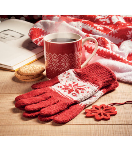 Winter gift mug and gloves set