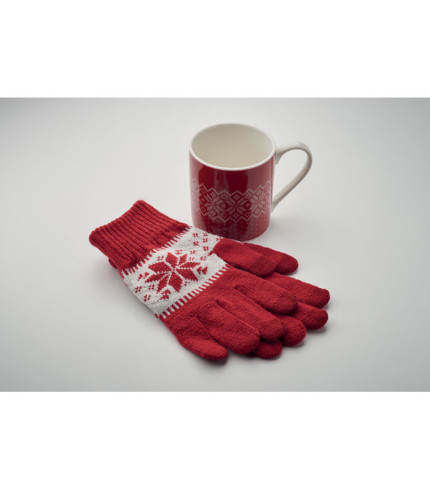 Winter gift mug and gloves set