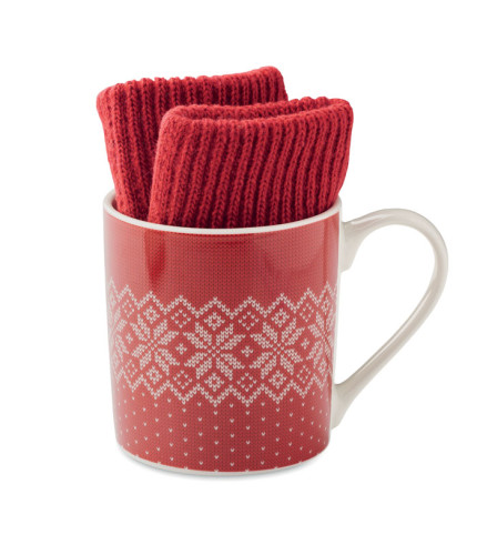Winter gift mug and gloves set