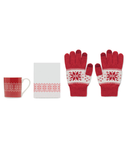 Winter gift mug and gloves set