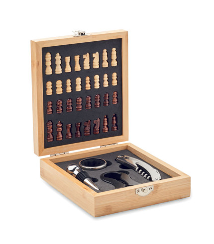 Chess board wine set