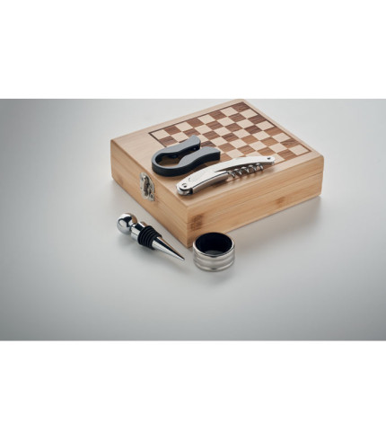 Chess board wine set