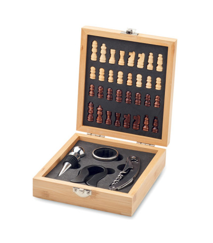 Chess board wine set