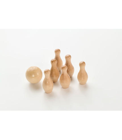 Mini set za kuglanje od borovine
