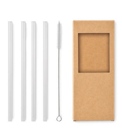 4 staklene slamke za višekratnu upotrebu