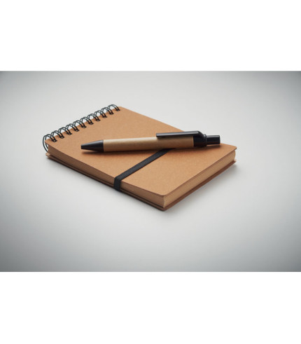 Recycled notebook with ball pen