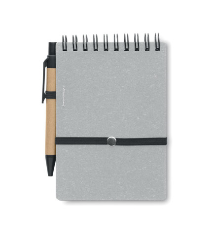 Recycled notebook with ball pen