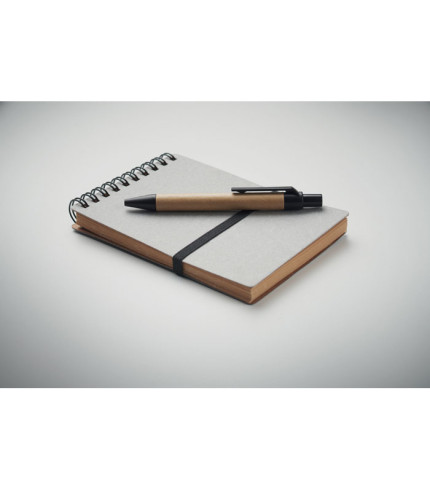 Recycled notebook with ball pen