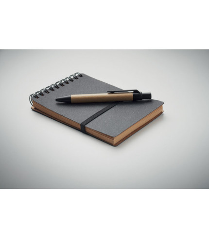 Recycled notebook with ball pen