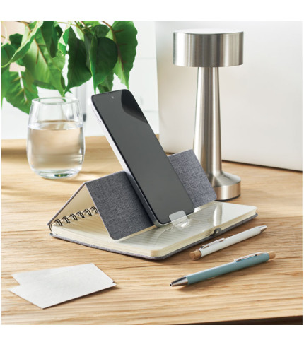 A5 notebook with phone holder