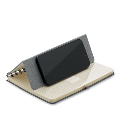 A5 notebook with phone holder
