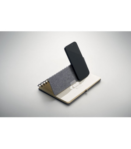 A5 notebook with phone holder