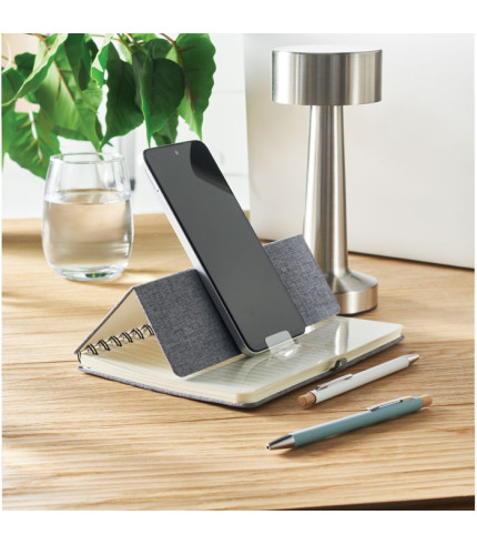 A5 notebook with phone holder