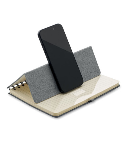 A5 notebook with phone holder