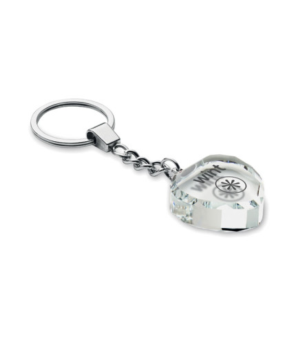 Privjesak za ključeve od stakla u obliku srca