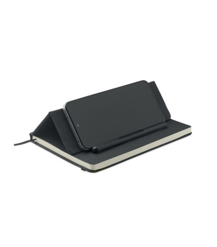 A5 notebook with phone holder