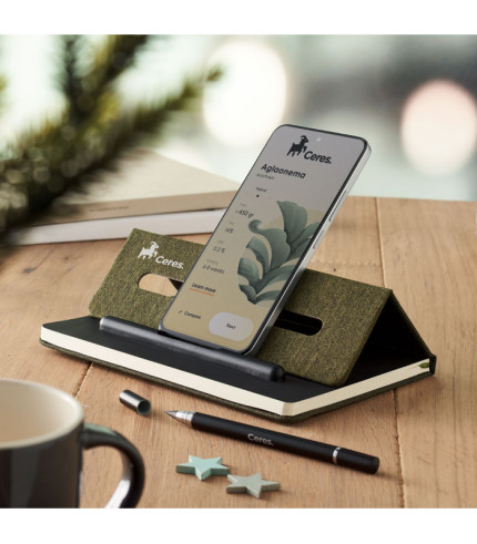 A5 notebook with phone holder